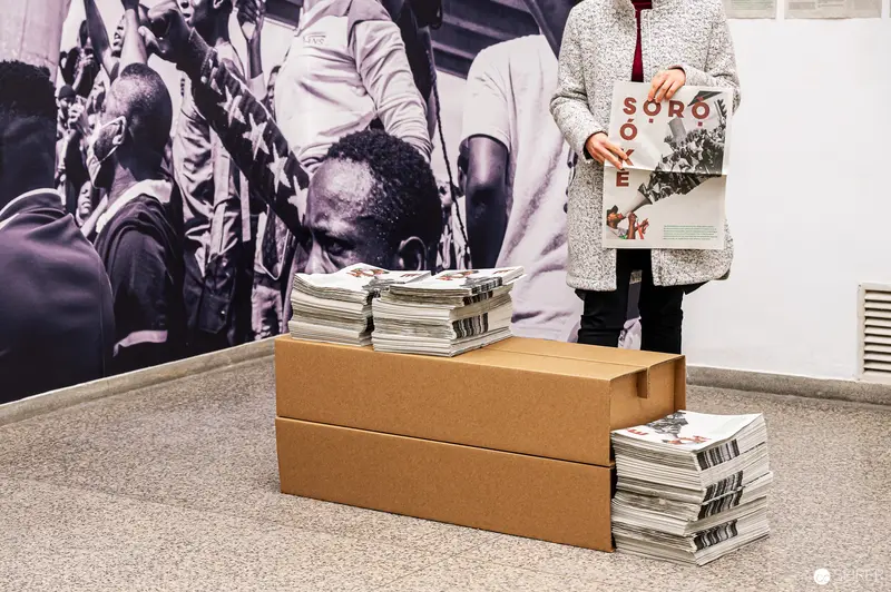 Cardboard Boxes and Exhibition Materials at FOTO WIEN 2022 Gallery Space