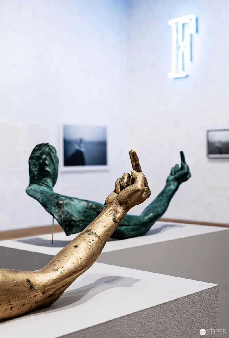 Ai Weiwei's Bronze Sculpture Gesturing Provocatively at Albertina Modern Vienna