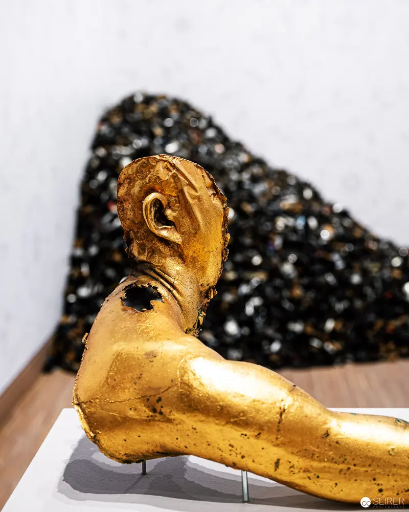 Golden Seated Figure in Ai Weiwei Exhibition at Albertina Modern Vienna