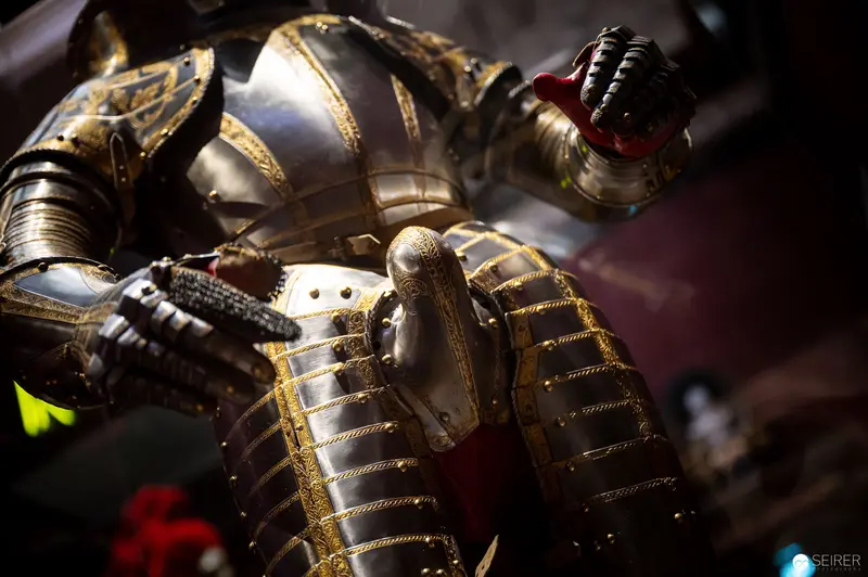 Ornate Plate Armor with Golden Embellishments from Habsburg Royal Collection