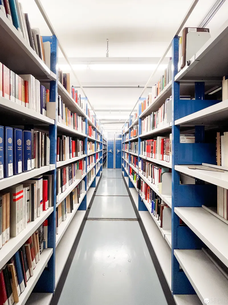 Architectural Photographic Study of Library Stacks at National Library of Vienna