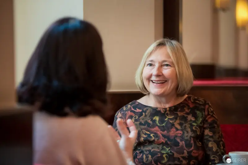 Ute Krause in Animated Conversation during Interview with Janett Cernohuby