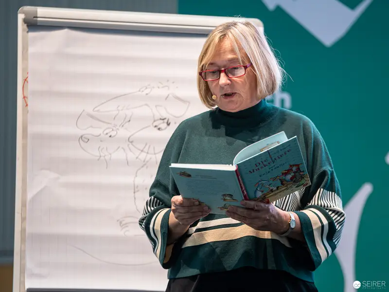 Author Reading from Book at Buch Wien 2022 Literary Event