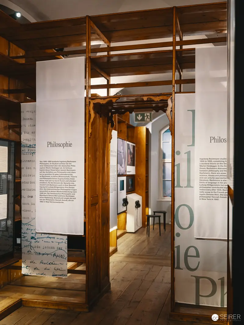 Exhibition Perspective: Architectural Interior of Literaturmuseum Wien Bachmann Display