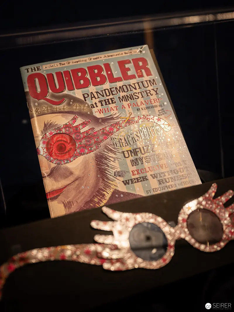 Quibbler Magazine Prop with Ornate Glasses from Harry Potter Exhibition