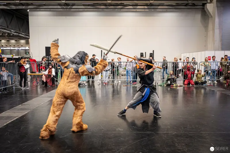 Comic Con Combat: Costumed Performers in Staged Showfight at Vienna Event