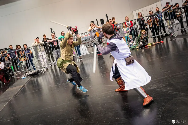 Costumed Performers Engage in Staged Combat at Vienna ComicCon 2022