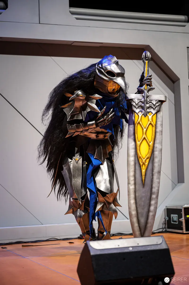 Elaborate Medieval Warrior Cosplay Figure at Vienna ComicCon 2022 Championship