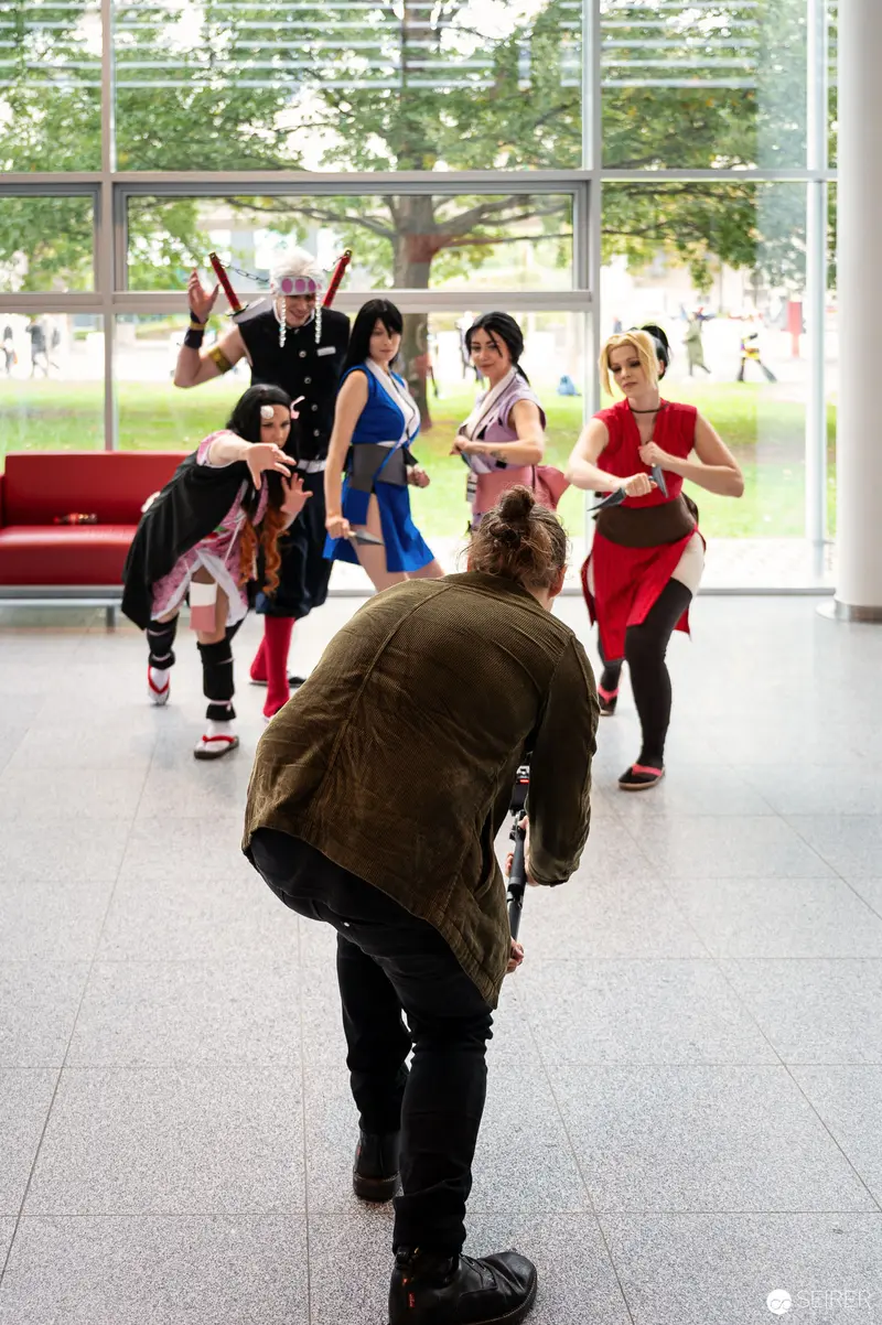 Cosplay Performers Posing at Vienna ComicCon 2023 Photoshoot