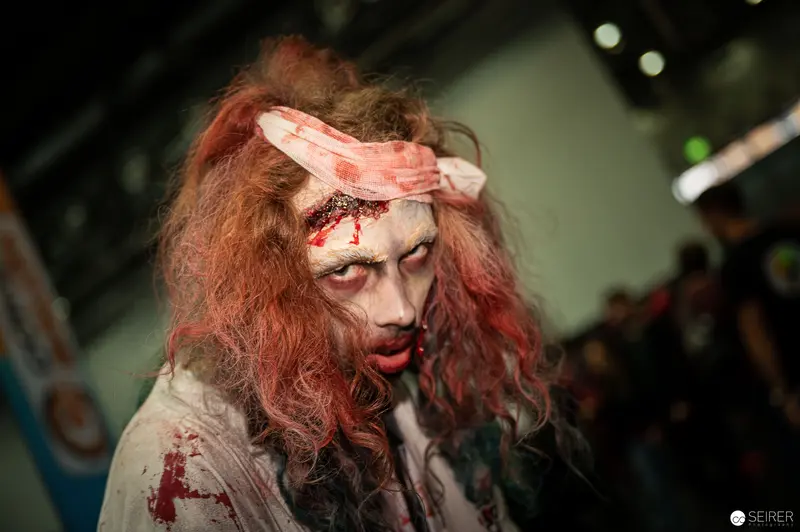 Zombie Cosplayer with Bloodied Bandage at Vienna ComicCon 2022