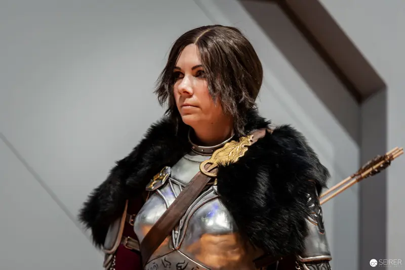 Costumed Warrior in Fur Cloak at Vienna ComicCon Portraiture Session