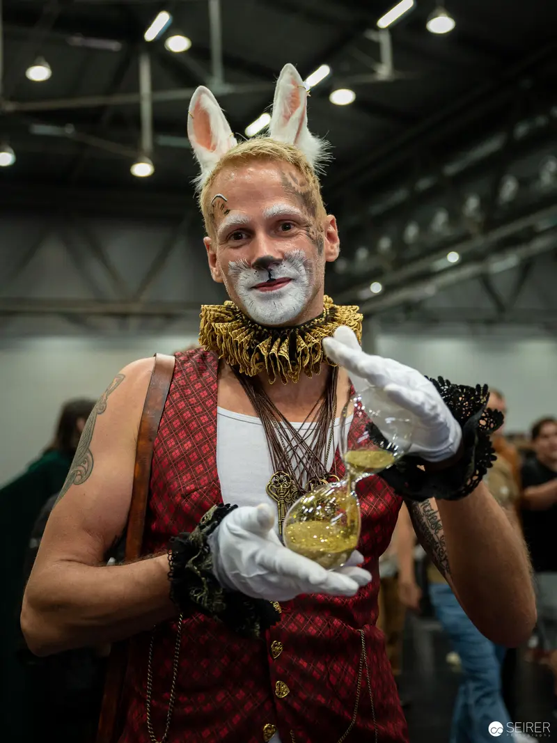 Anthropomorphic Fox Cosplayer in Theatrical Costume at Vienna ComicCon