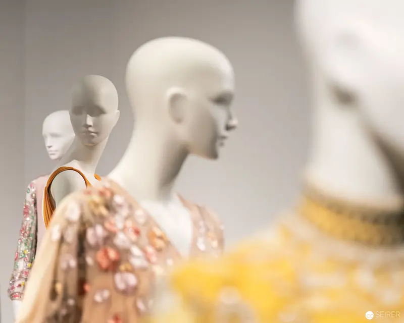Mannequins in Floral Couture at Heidi Horten Collection "LOOK" Exhibition