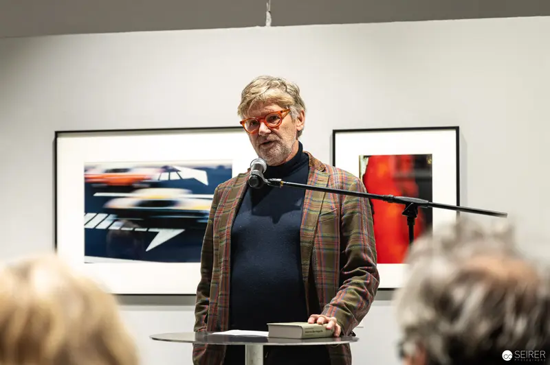 Hans-Michael Koetzle Lecturing on Photography at Gallery Exhibition