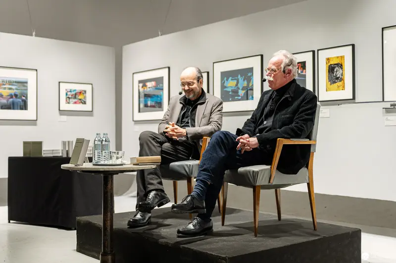 Hans-Michael Koetzle and Colleague in Intimate Gallery Discussion at WestLicht
