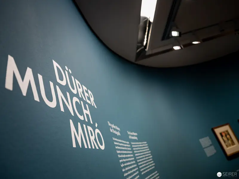Exhibition View of Dürer, Munch, Miro Printmaking Masters at Albertina Museum
