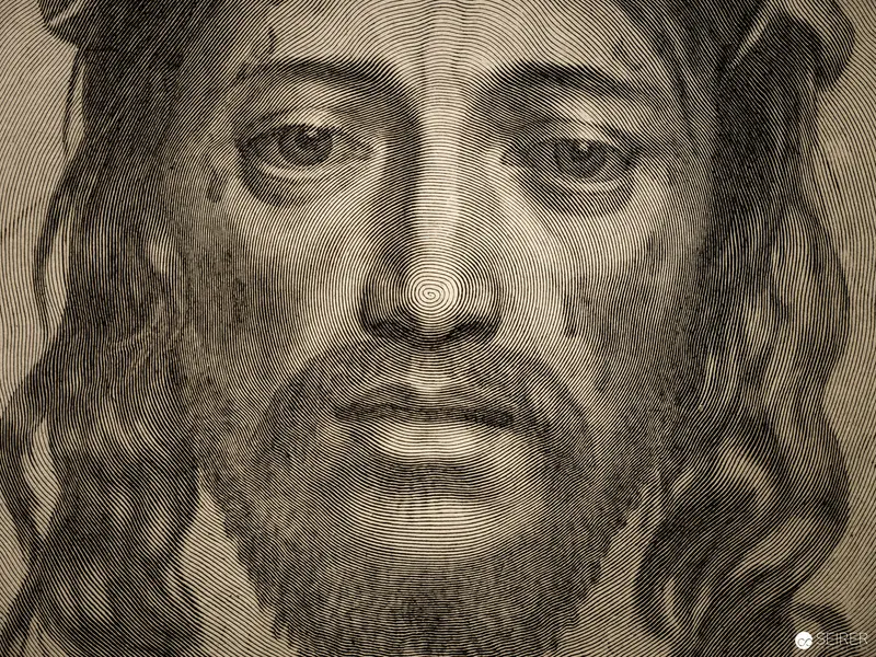 Intricate Engraved Portrait Revealing Detailed Facial Features and Textural Complexity