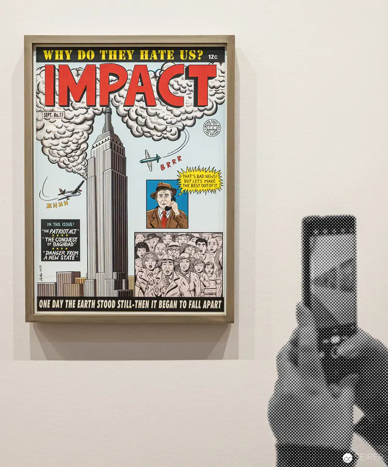 Impact Magazine Cover Depicting 9/11 World Trade Center Attack and Crowd Reaction