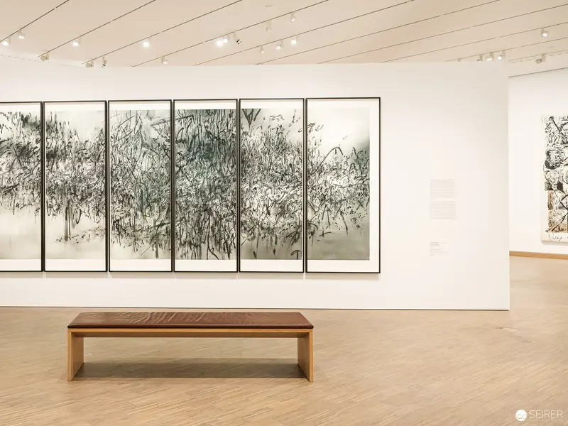 Abstract Botanical Sketch Installation at Albertina Modern's Print Making Exhibition