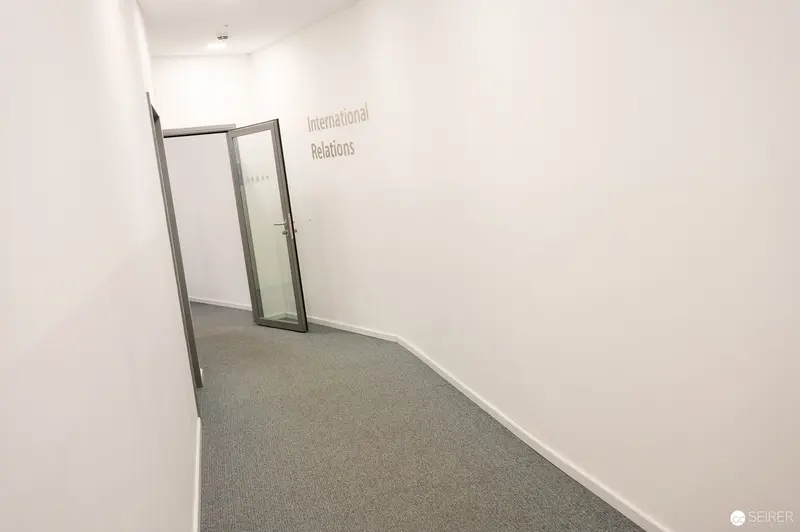 International Relations Corridor at Webster University Vienna Architectural Space