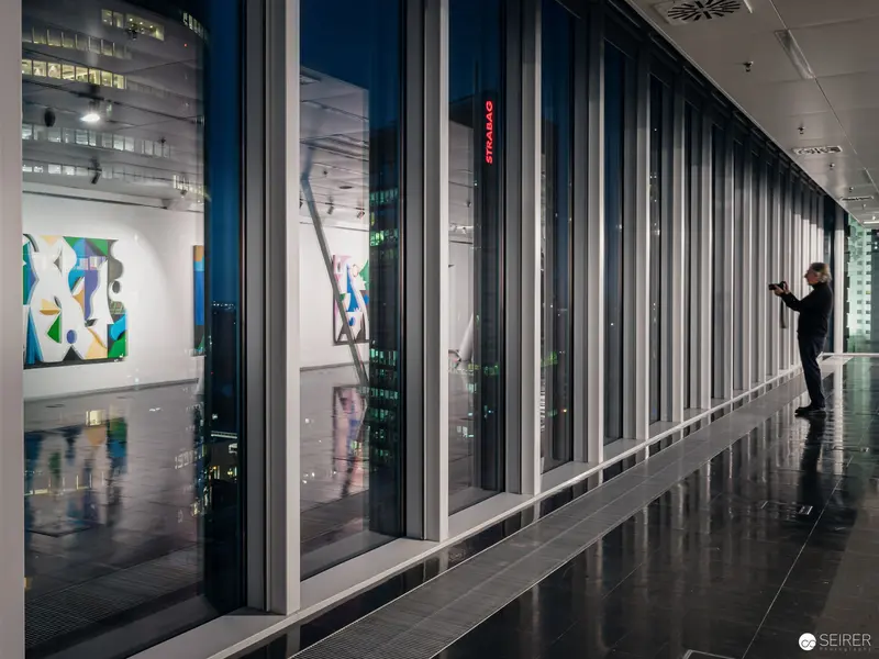 Daniel Bernath Exhibition View at Strabag Kunstforum: Geometric Art and Architectural Reflection