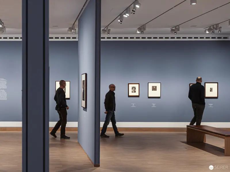 Gallery Visitors Exploring Piktorialismus Photography Exhibition at Albertina Modern, Vienna