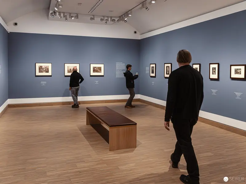 Visitors Contemplating Photographs at Albertina Modern's Piktorialismus Exhibition, Vienna 2023