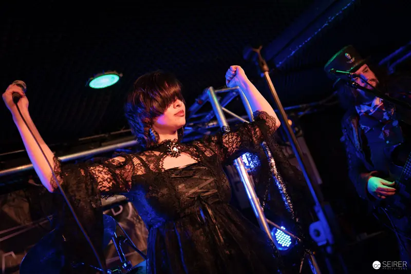 Nightmarcher Performing Dramatic Stage Pose at Replugged Vienna Concert