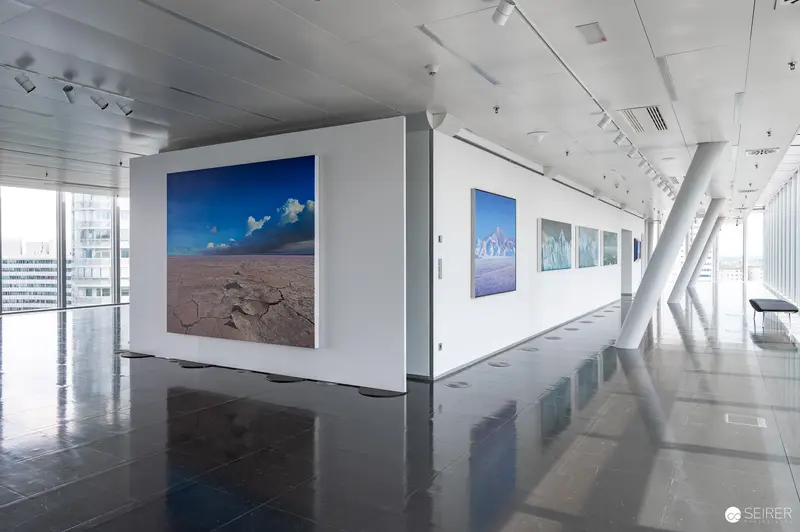 Helmut Ditsch Exhibition: Landscape Photographs at Strabag Kunstforum, Minimalist Gallery Setting