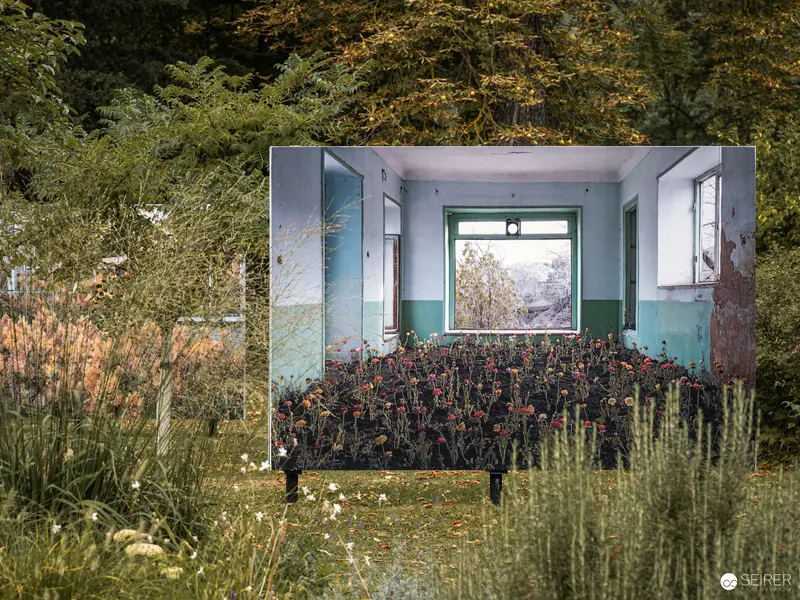 Abandoned Room with Densely Packed Flowers at Ansichten Festival