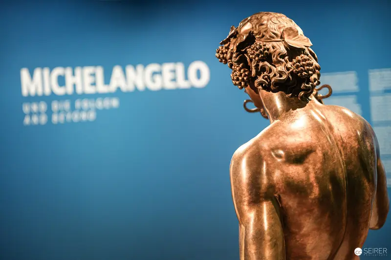Bronze Sculpture of Bacchus at Michelangelo Exhibition, Albertina Vienna