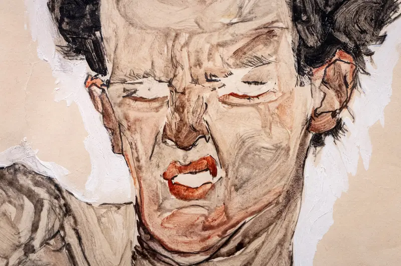Intense Expressionist Portrait from Michelangelo and Beyond Exhibition, Albertina Wien