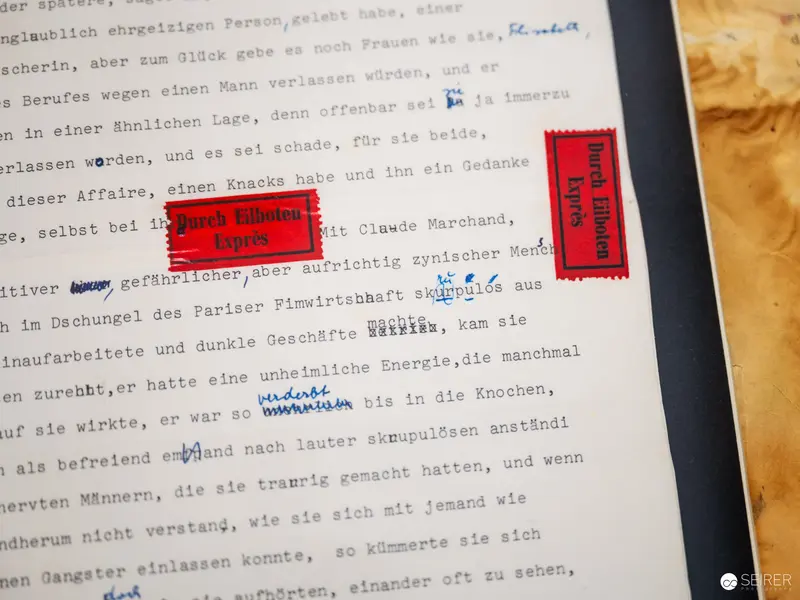 Archival Document with Red Editorial Markings in Publishing Workflow