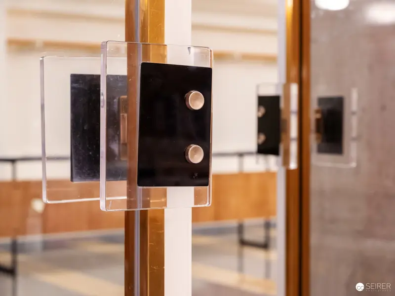 Exhibition Display Detail with Transparent Mounting Panels at Literature Museum