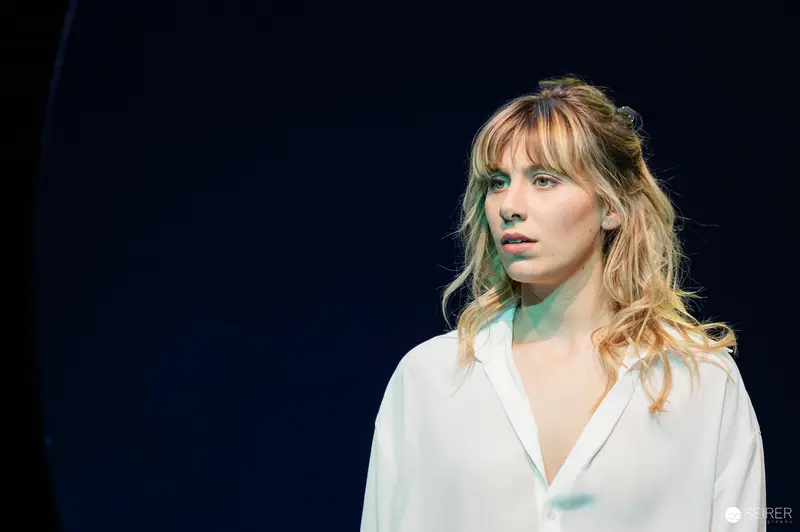 Johanna Mahaffy in White Blouse during Lulu Theater Production Rehearsal