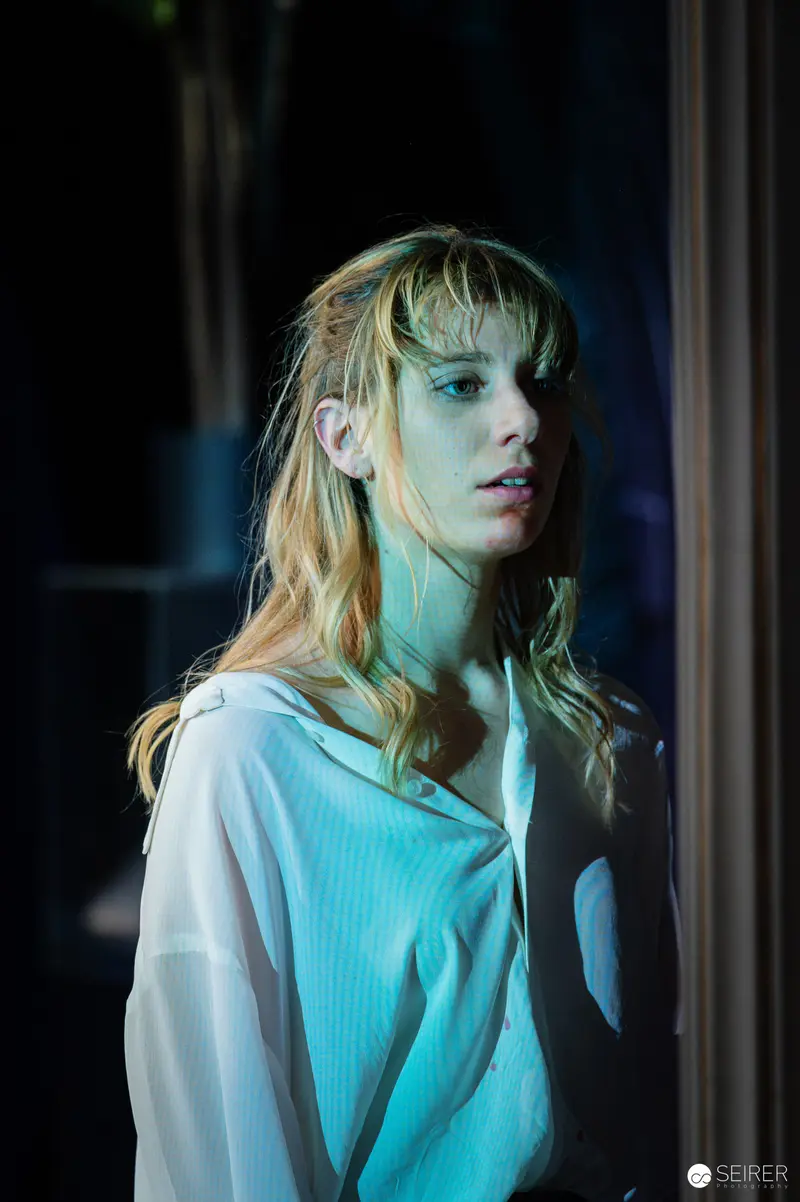 Johanna Mahaffy in Dramatic Lighting during Lulu Theater Production Rehearsal