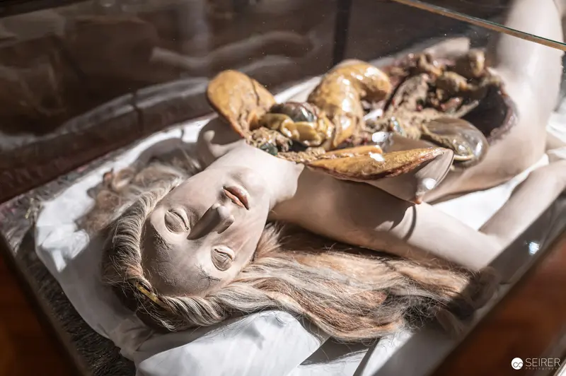 Reclining Female Figure with Golden Objects in Contemplative Tableau
