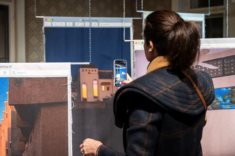 Stefanie Moshammer Documenting Architectural Exhibition with Smartphone