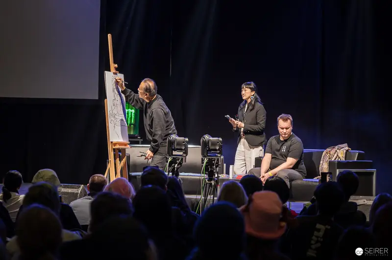 Live Art Performance at Vienna ComicCon 2023: Drawing Demonstration on Stage