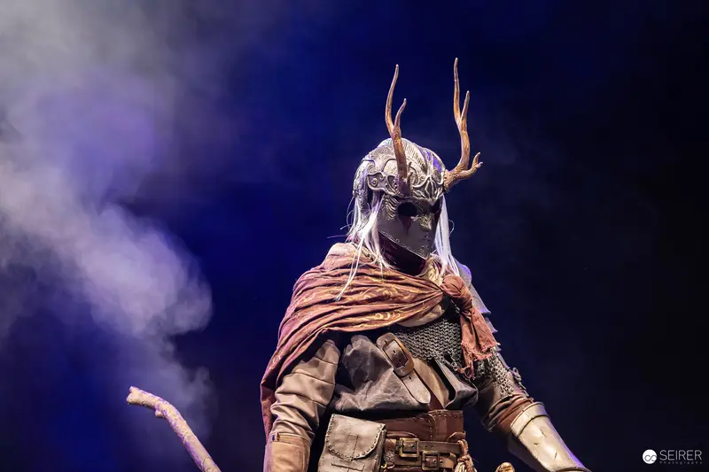 Antlered Helmet Cosplayer on Stage at VIECC Vienna Comic Con 2023