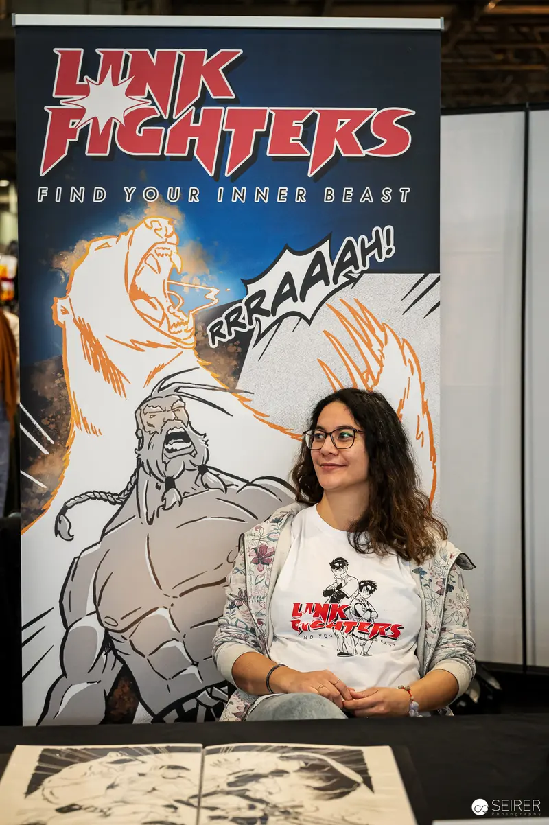 Link Fighters comic exhibitor at artist booth, VIECC Vienna Comic Con 2023