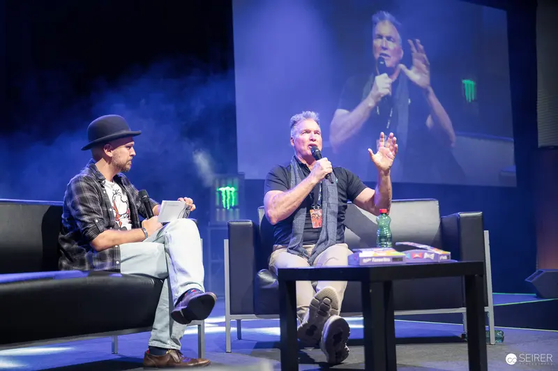 Panel Guest Speaking with Moderator on VIECC Vienna Comic Con Main Stage