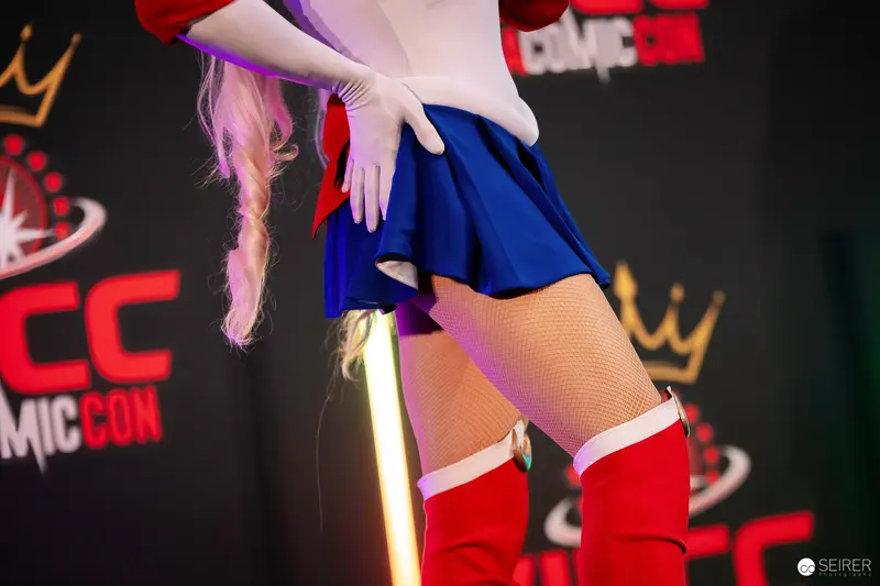 Sailor Moon-inspired cosplay detail on VIECC Vienna Comic Con stage, November 2023