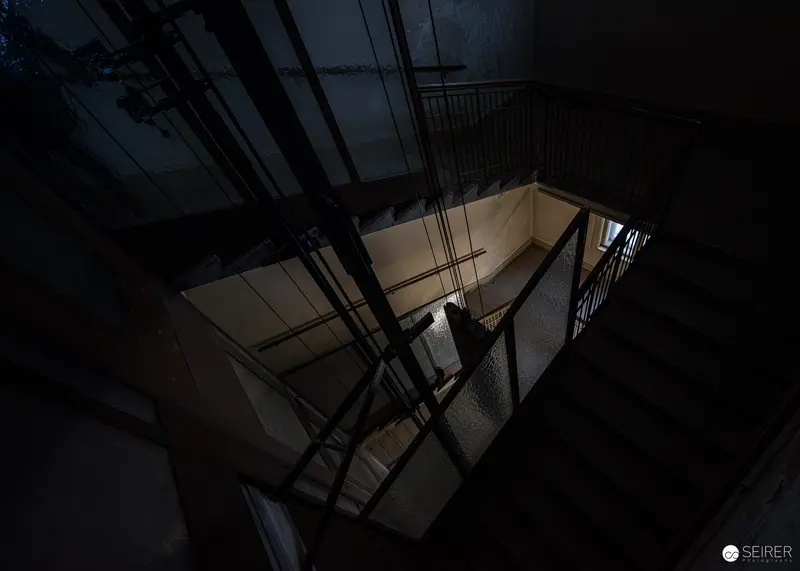 Elevator Shaft and Stairwell at Südbahnhotel Semmering, Lower Austria, November 2023