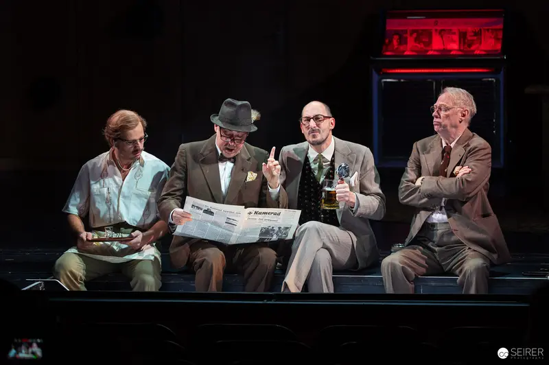 Four Elderly Men in Theatrical Scene from Der Himbeerpflücker at Kammerspiele