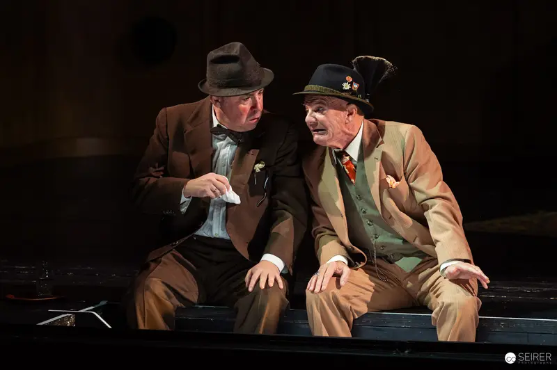 Two Elderly Men in Theater Performance of Der Himbeerpflücker
