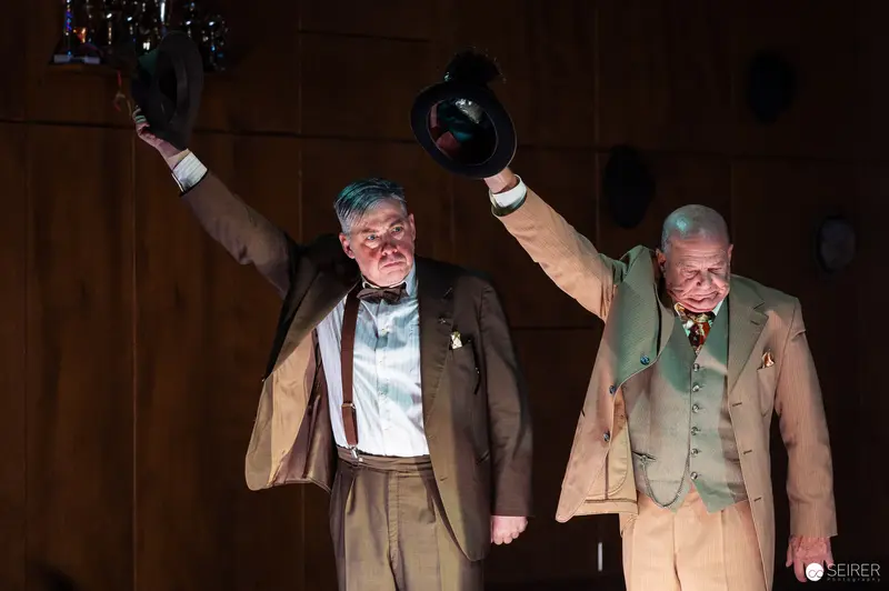 Günter Franzmeier and Paula Nocker Acknowledge Audience at Theater Performance