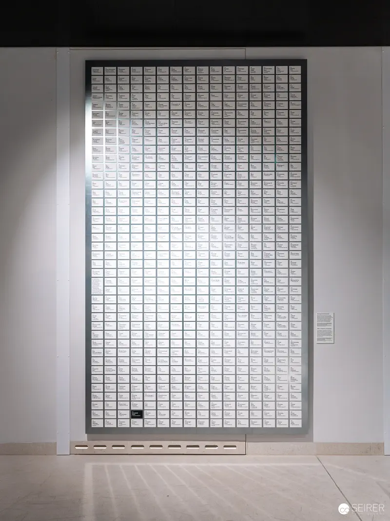 Minimalist Grid Display at Renovated Wien Museum Interior