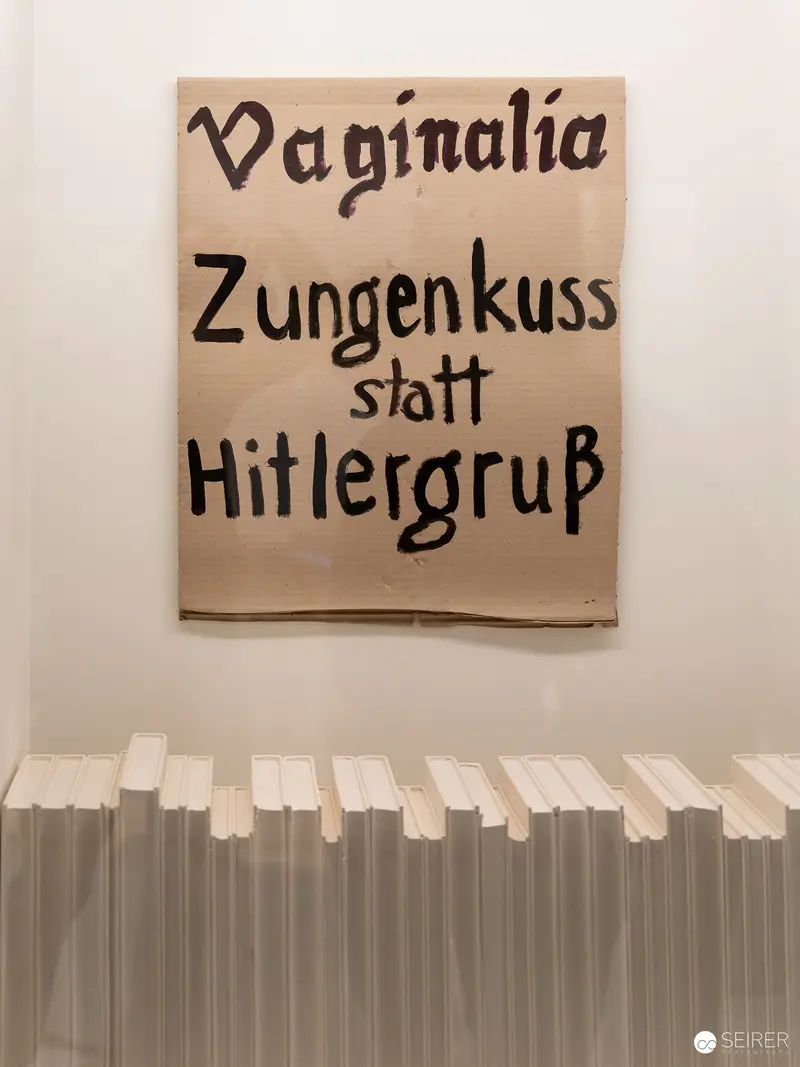 Provocative Protest Sign at Wien Museum Renovation Event