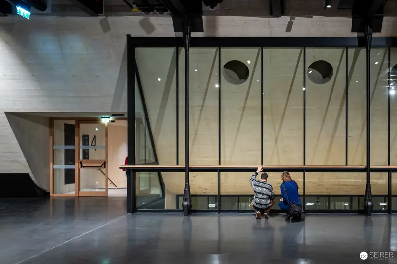 Two Visitors at Wien Museum During Pre-Opening Renovation Event, December 2023